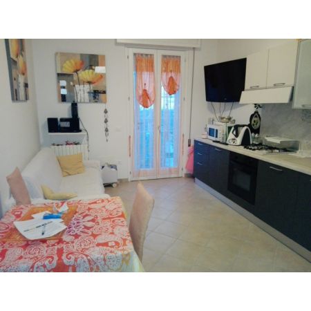 vendita,  Appartamento:  Appartamento al piano rialzato,  recentemente ristrutturato, di 70 mq c.a. con giardino esclusico di 200 mq c.a. cos composto: soggiorno con angolo cucina, camera matrimoniale, cameretta e bagno. Utenze autonome, aria condizionata, arredato. Garage e can